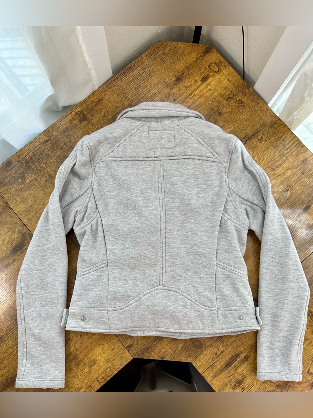 Blank NYC Moto Sweatshirt Jacket, Cloud Grey, Medium - Picture 9 of 14
